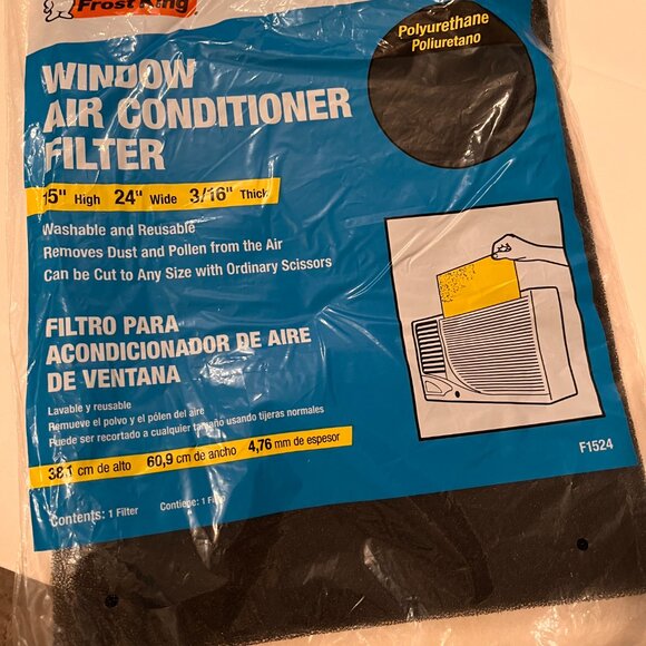 Window Air Conditioner Filter (new) /  15" High 24" wide 3/16" thick  Frost King - Picture 3 of 12